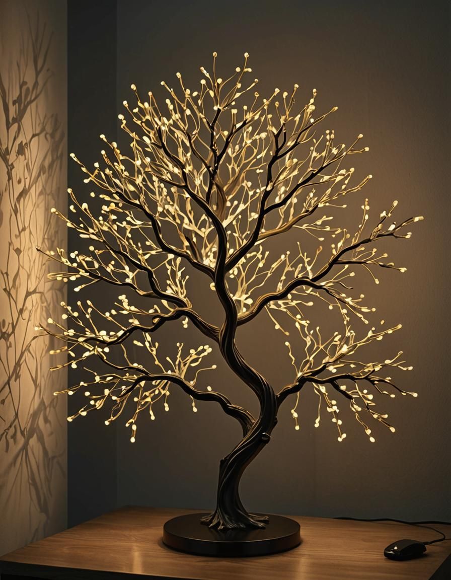 Tree Lamp with Glowing Branches