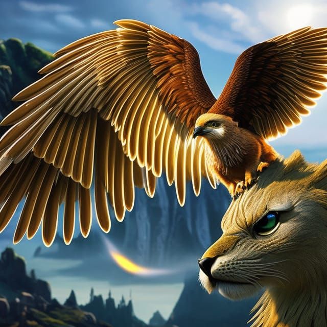 Cute Baby Griffin with Luminous Crystal Sparkles