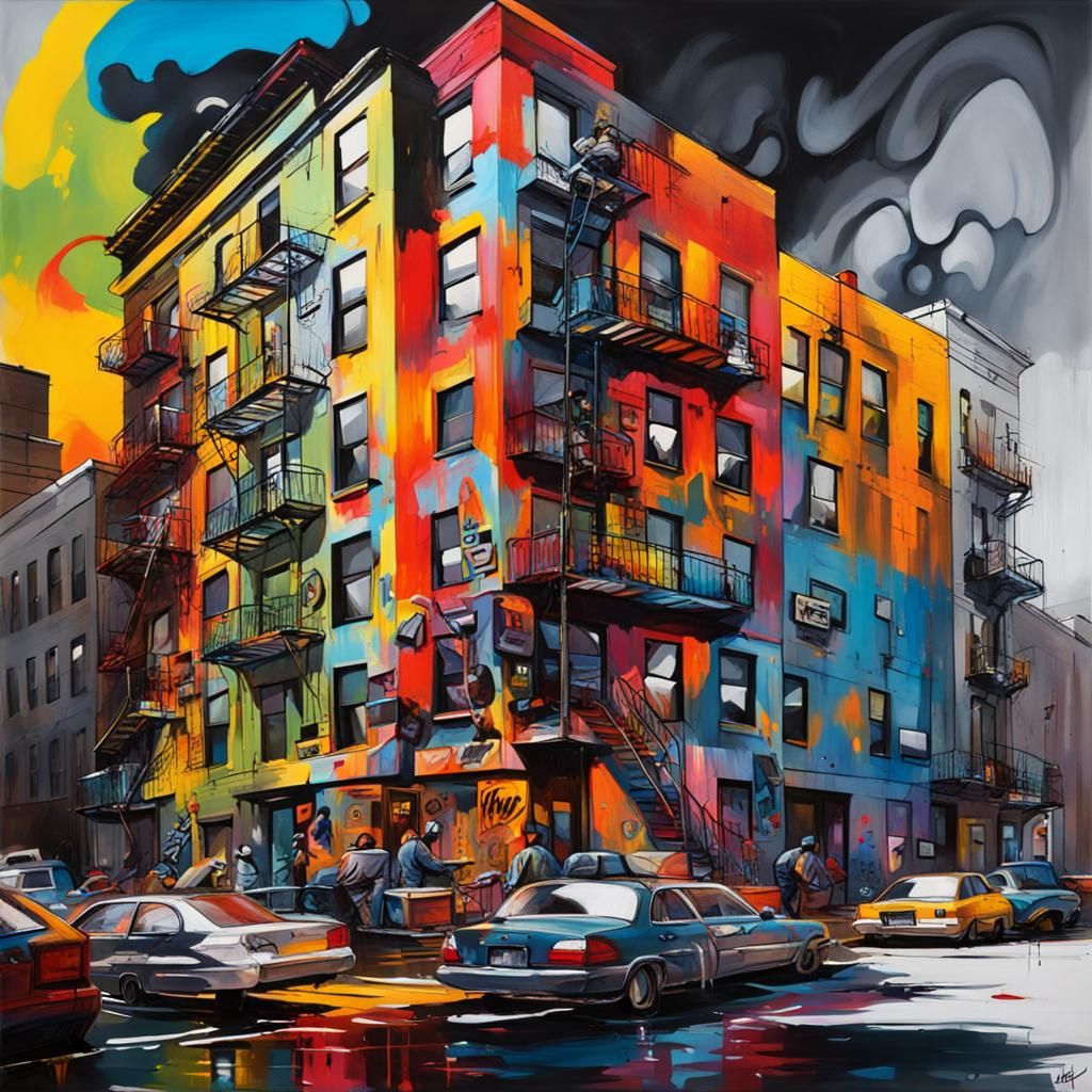 Bauhaus Art Cityscape of Harlem, New York