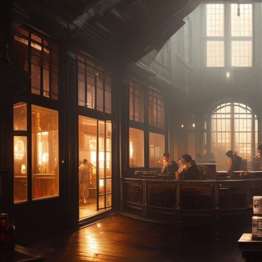 Steamy Coffee in Apothecary, Hyperdetailed Fantasy Art