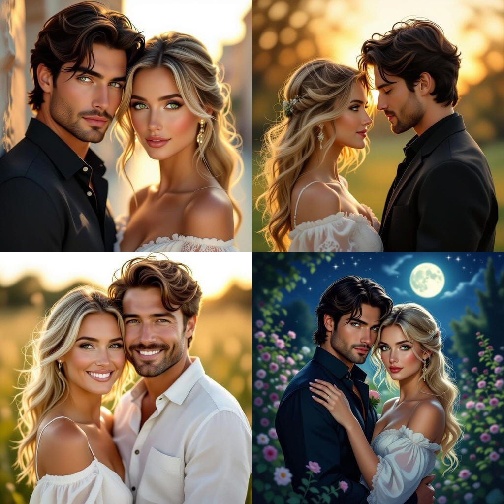 Blonde Woman and Dark-Haired Man Together