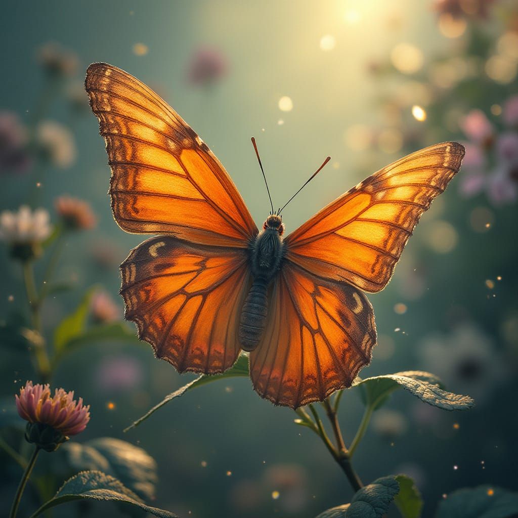 Ethereal Winged Angel in Vibrant Colors