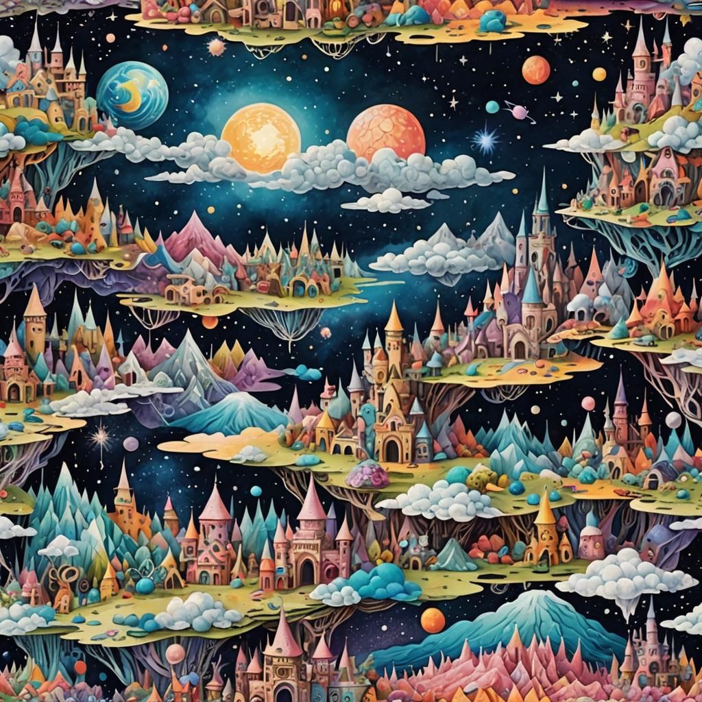 Surreal Paperpunk Dreamscape: Land of Paper