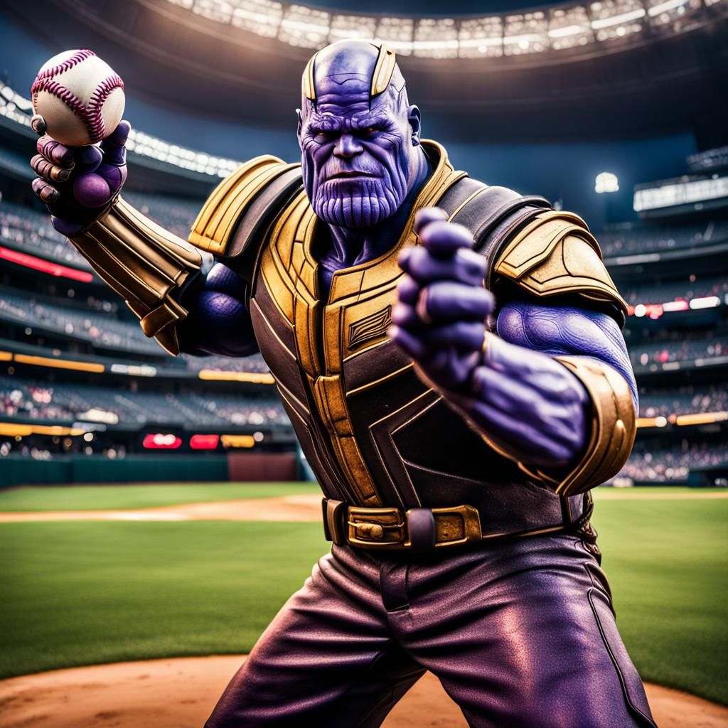 Thanos Plays Baseball in Galaxy Stadium