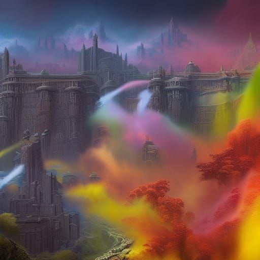 Fantastical Matte Painting with Deep Color and Intricate Det...