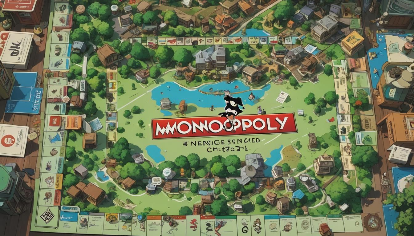 Kids Play Monopoly in Studio Ghibli Anime Style
