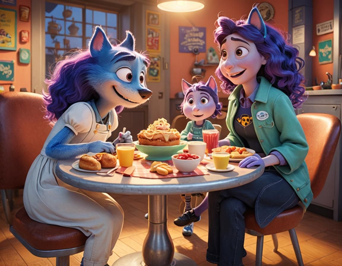 Whimsical Tea Party in Pixar-Inspired 3D Art