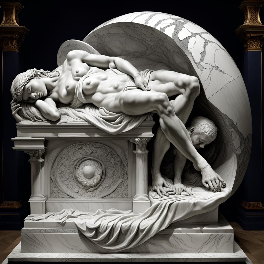Baroque Marble Sculpture of Sleeping Hermaphroditus