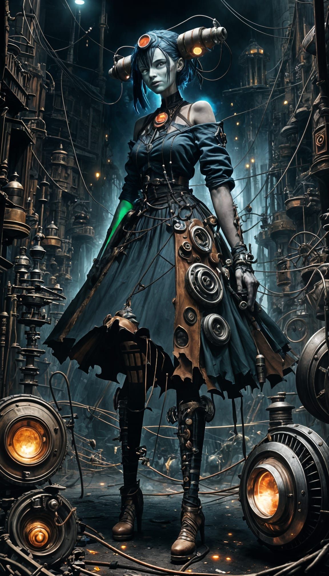 Ahsoka Tano as Frankenstein Monster: Cyberpunk Horror