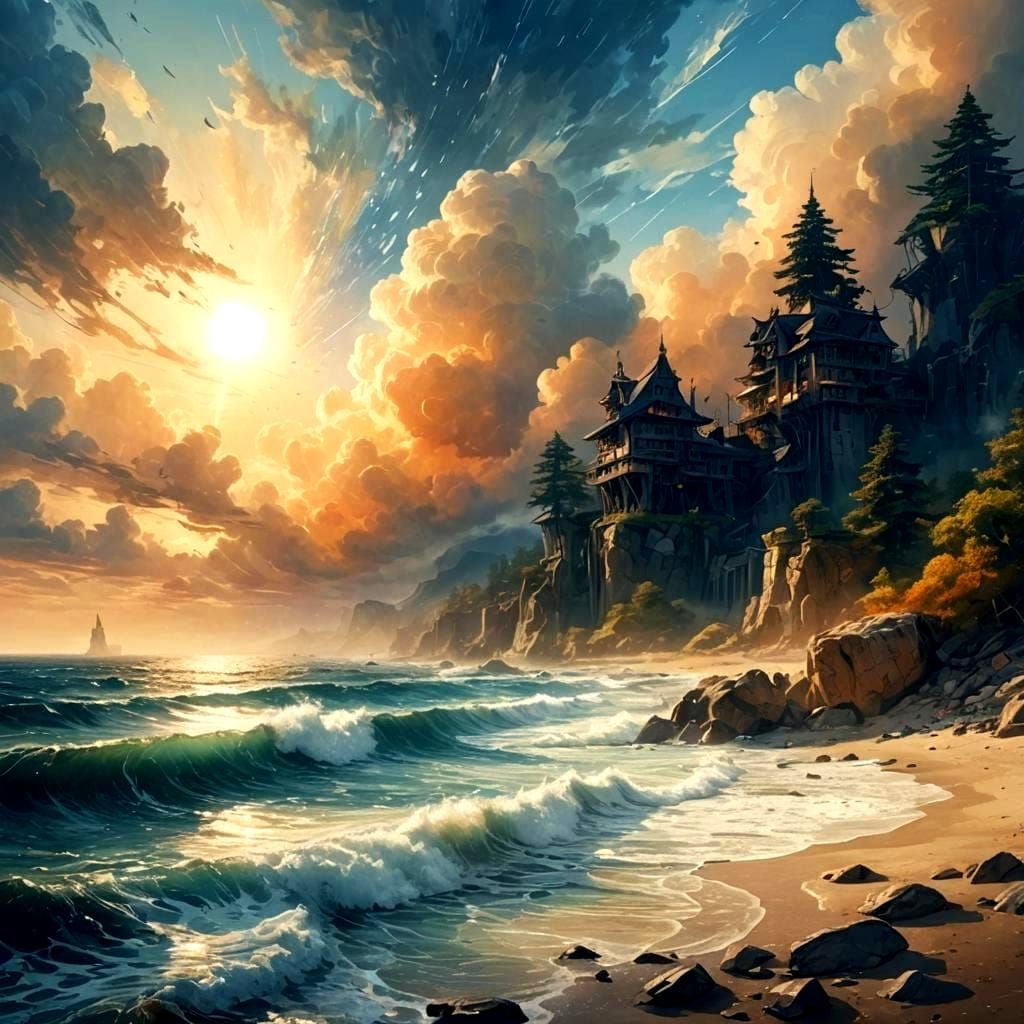 Coastal Castle Seascape