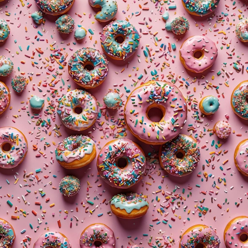 Colorful Donut in Pop Art Macro Photography