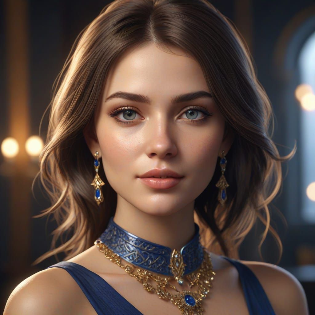 Elegant Slavic Woman in Golden Hour