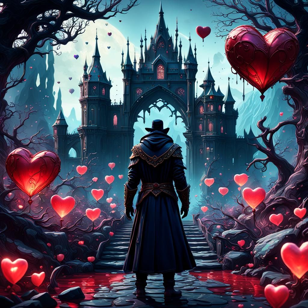 Mysterious Valentine's Stranger: Detailed Matte Painting