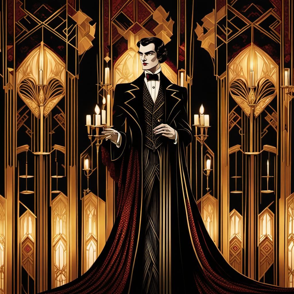 Vampire in Luxurious Art Deco Interior