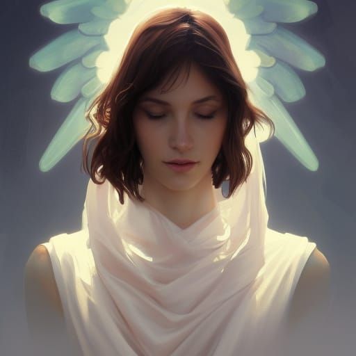Angelic Portrait in Hyperdetailed Style