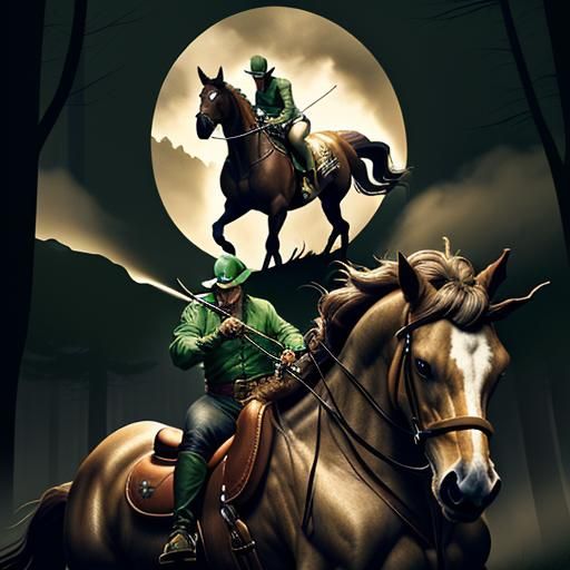 Super Luigi as Headless Horseman in Dark Forest