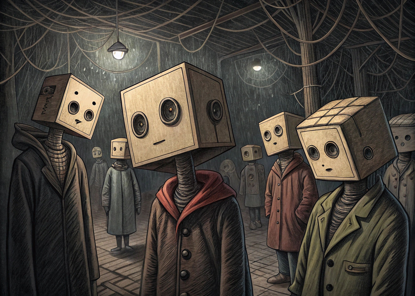 Grotesque Characters in Gothic Horror Style