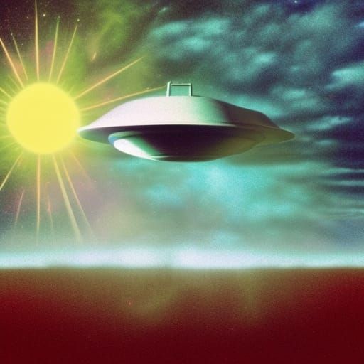 Retro 80s Photo of a UFO Sighting in Britain