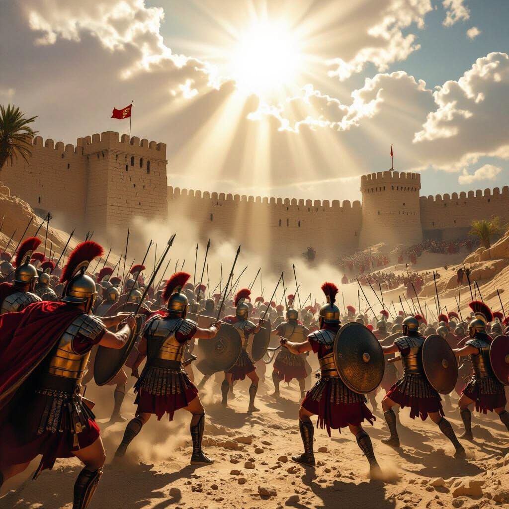 Roman Legionaries Storm Carthage Fortress: Epic Battle