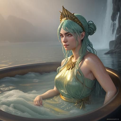 Statue of Liberty in Dreamlike Bubble Bath