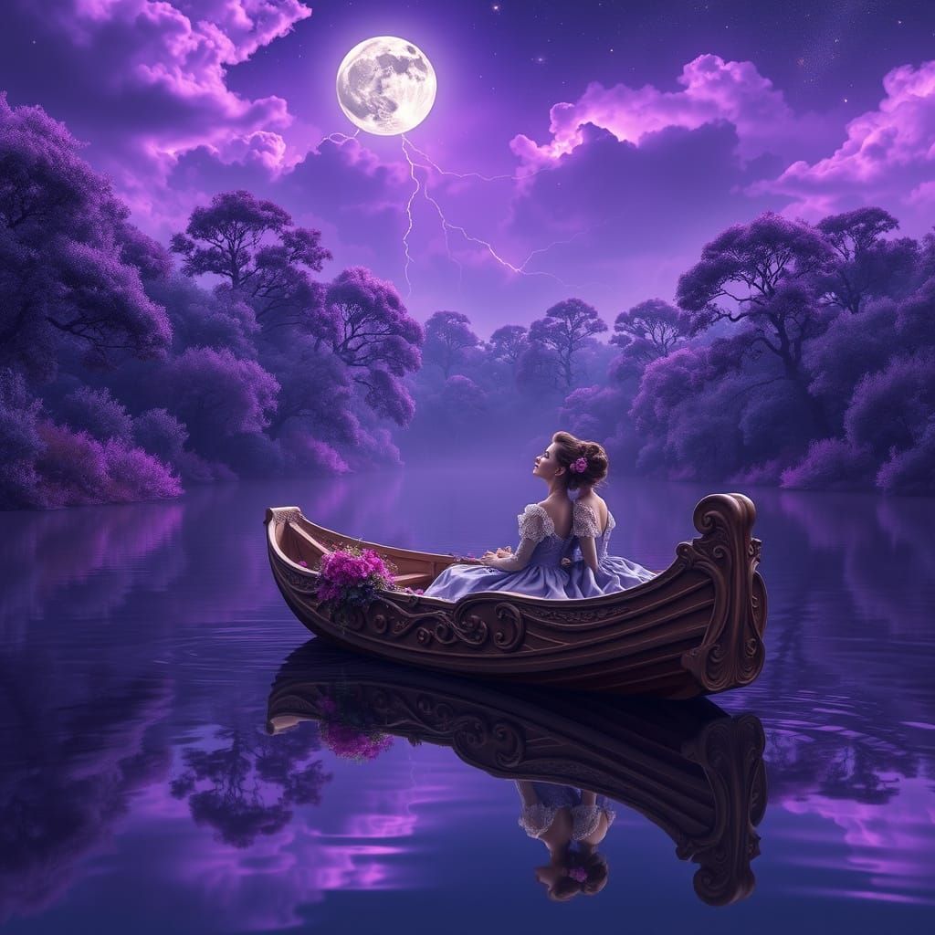 Dreamlike Sisters in Violet Forest