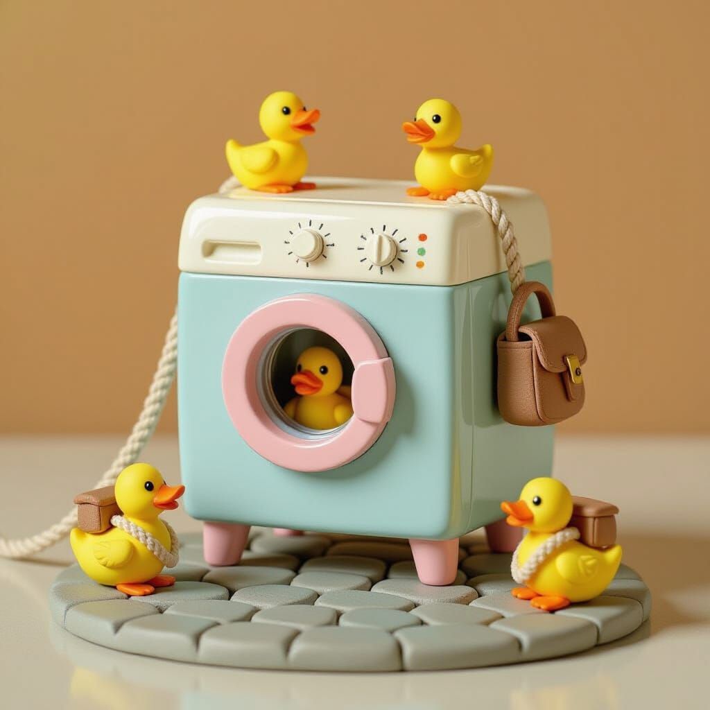 Whimsical Washing Machine Pulls Ducklings