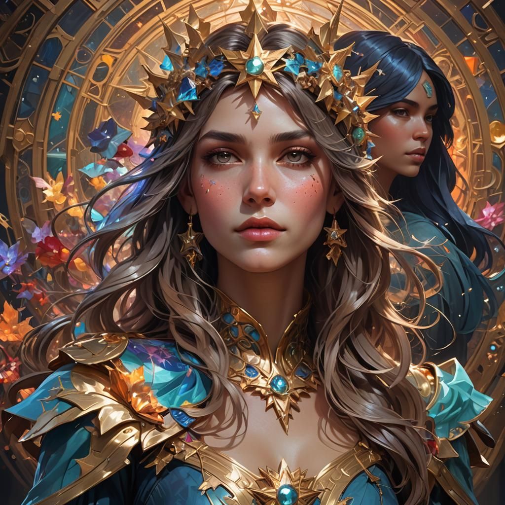 Detailed Star Person Portrait as Digital Art