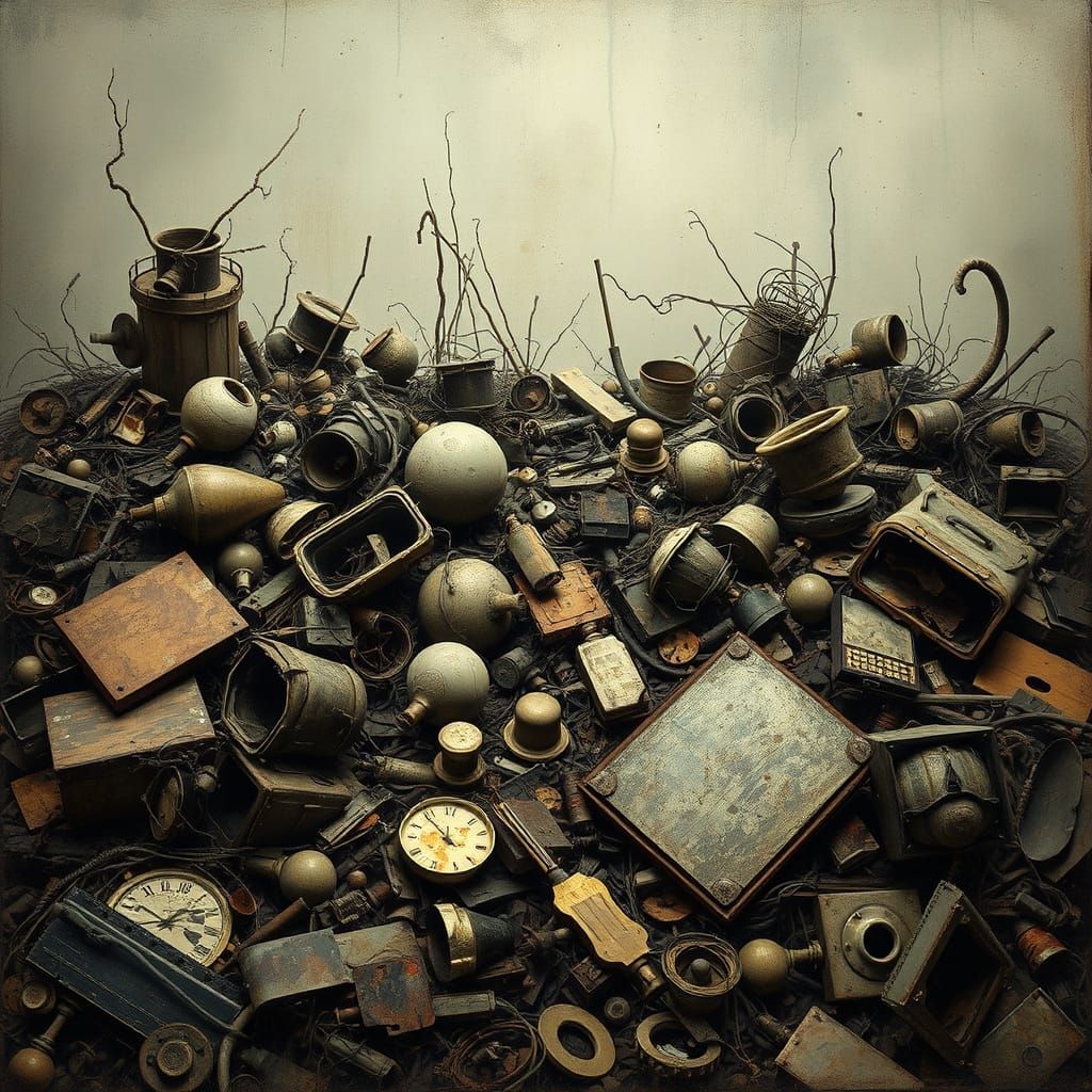 Abstract, Surreal Abandoned Landscape in Earthy Tones