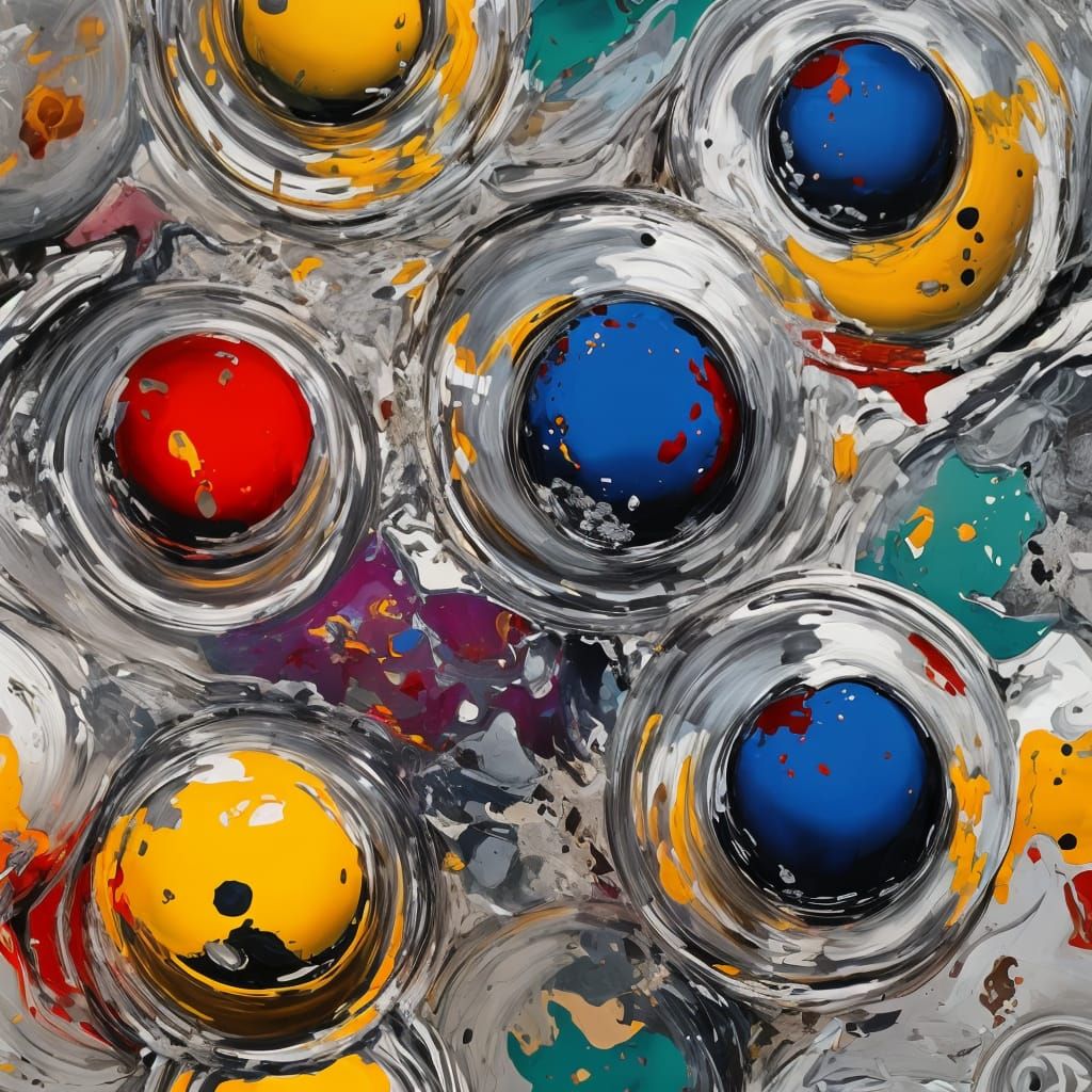 Surreal Chrome Dreamscape in Vibrant Expressionism