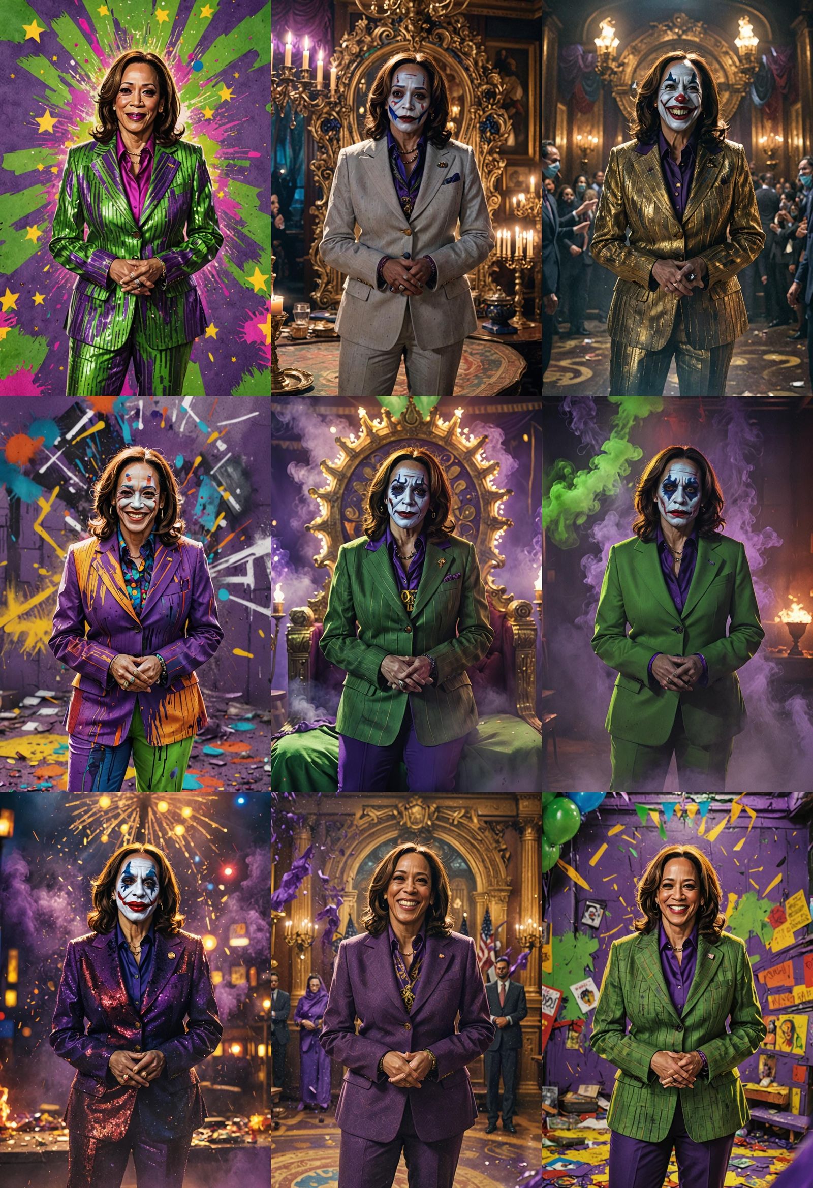 Kamala Harris as Joker: Detailed Fantasy Art