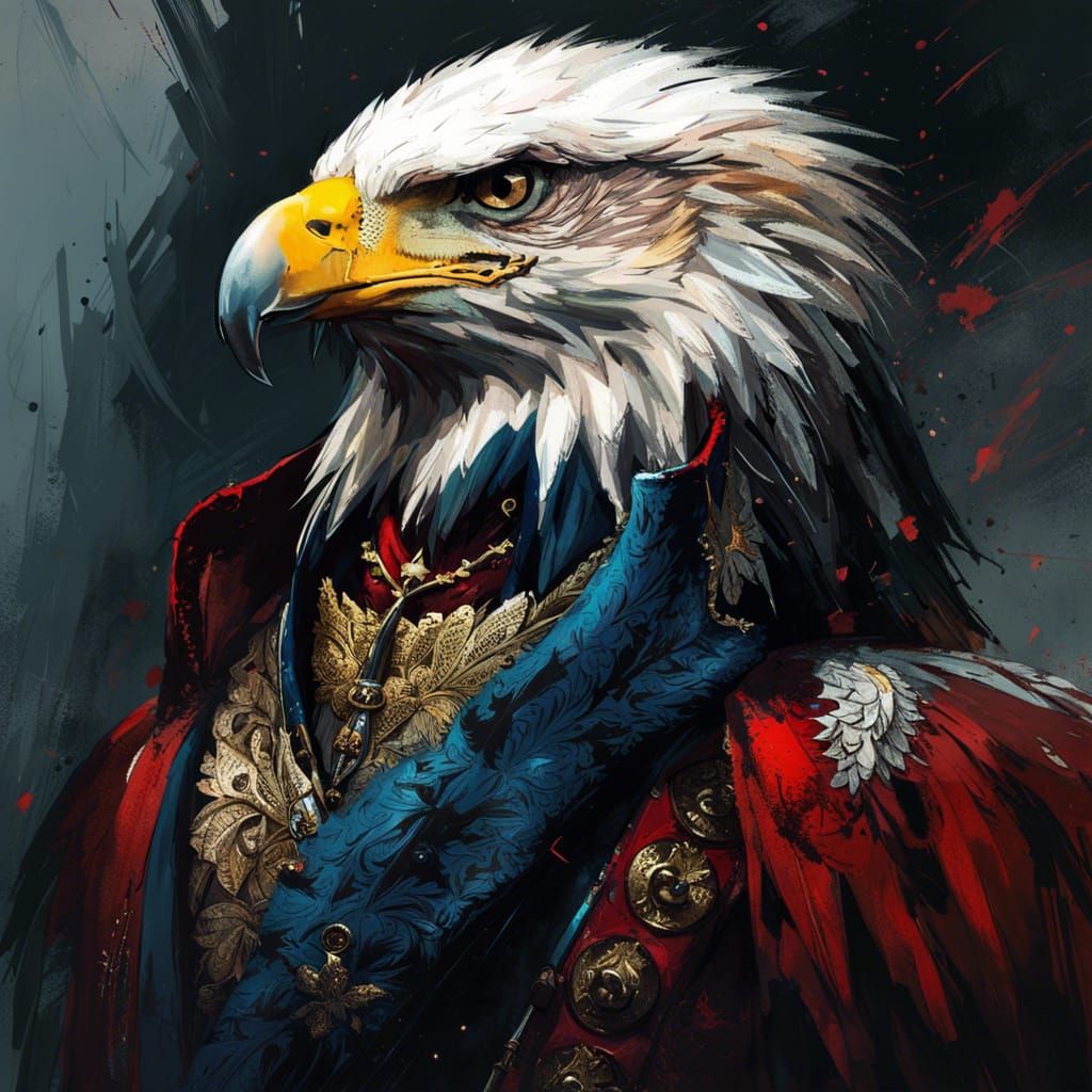 Aristocratic Eagle Portrait in Dark Style