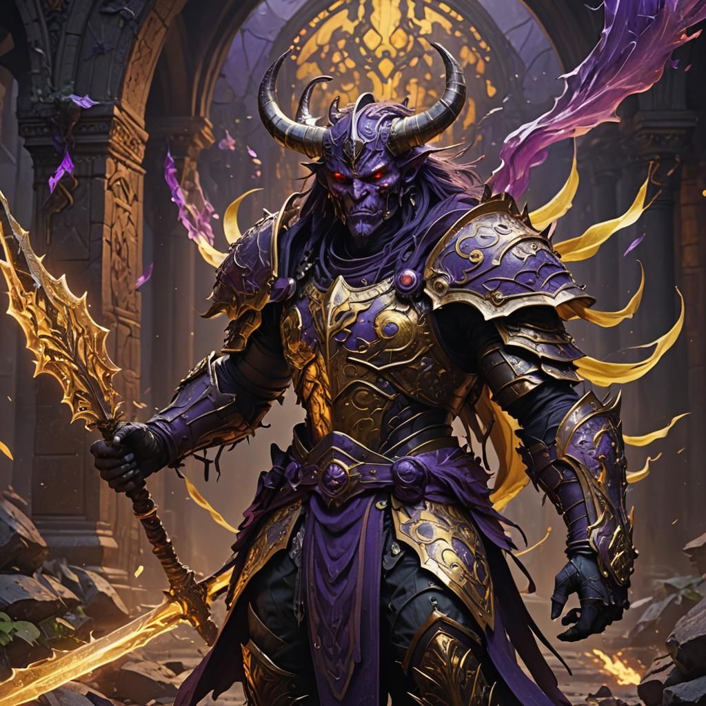 Demonic Warrior in Dark Fantasy Style