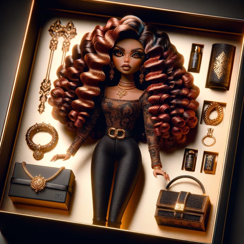 Caucasian Doll in Luxury Box with Intricate Details