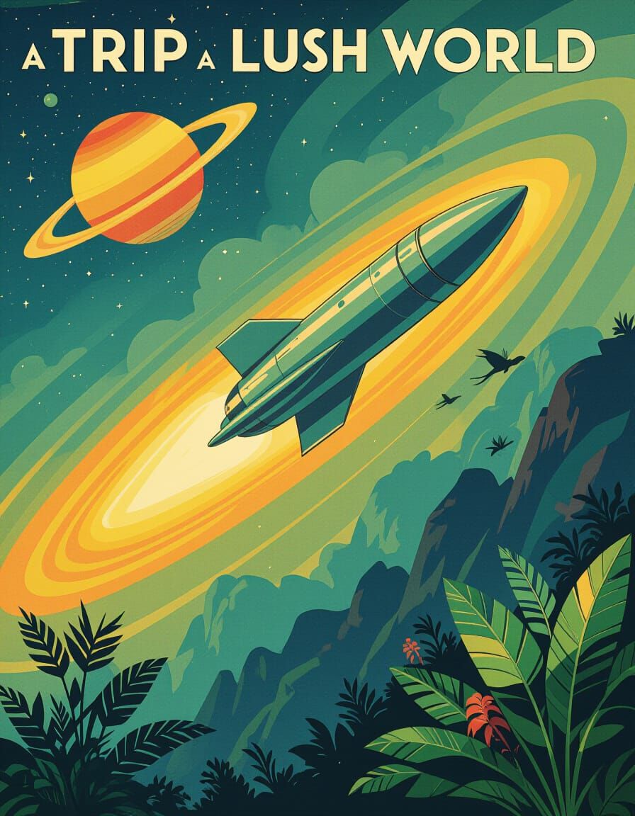 Vintage Travel Poster of an Alien World