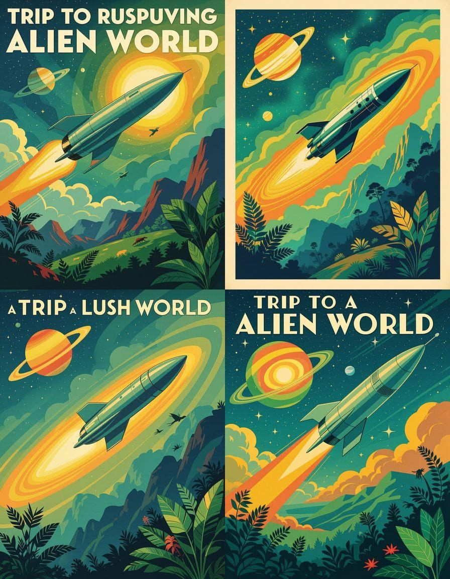 Vintage Travel Poster: Journey to an Alien World