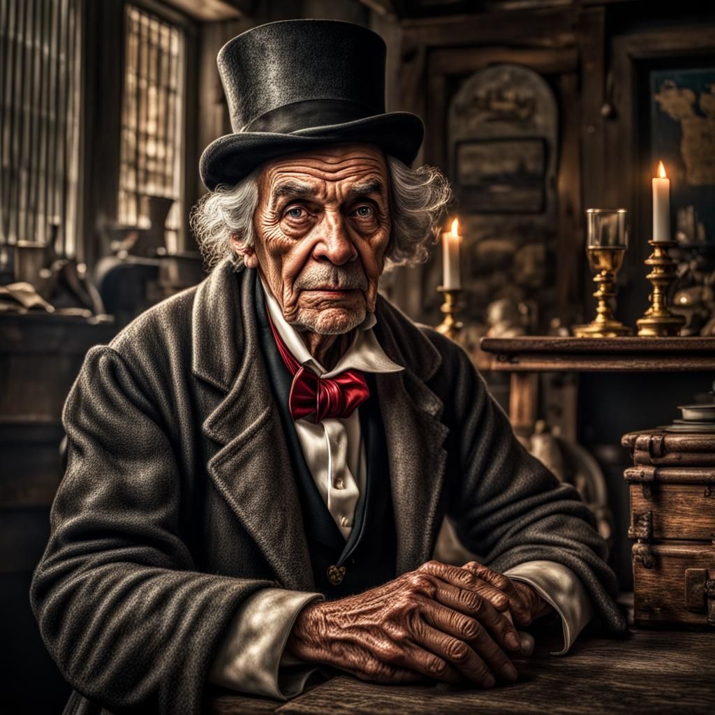 Hyperrealistic Portrait of a Puerto Rican Scrooge