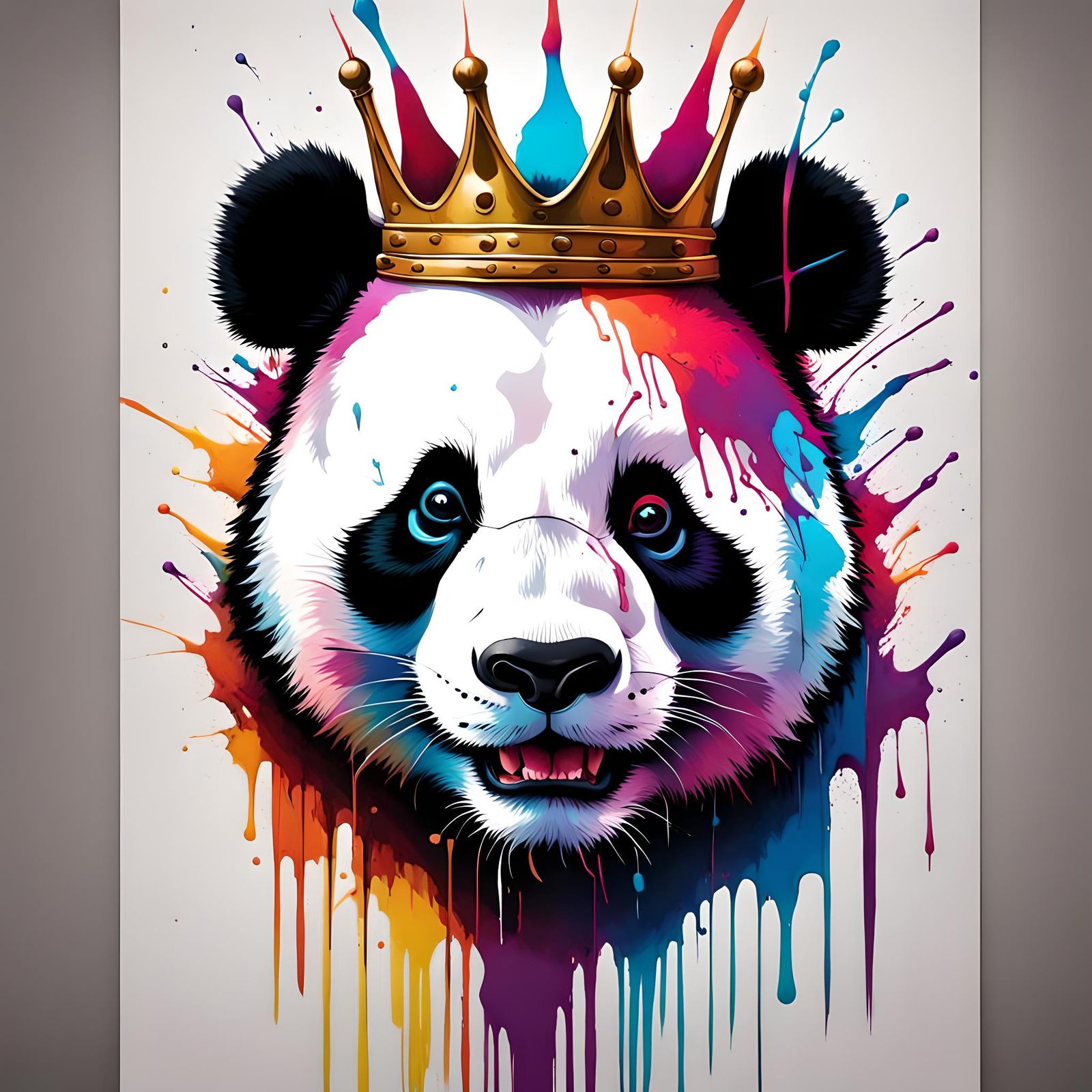 colourful king panda