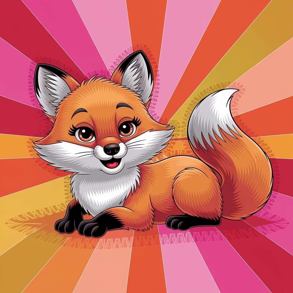 Whimsical Fox in Vibrant Pixar Style