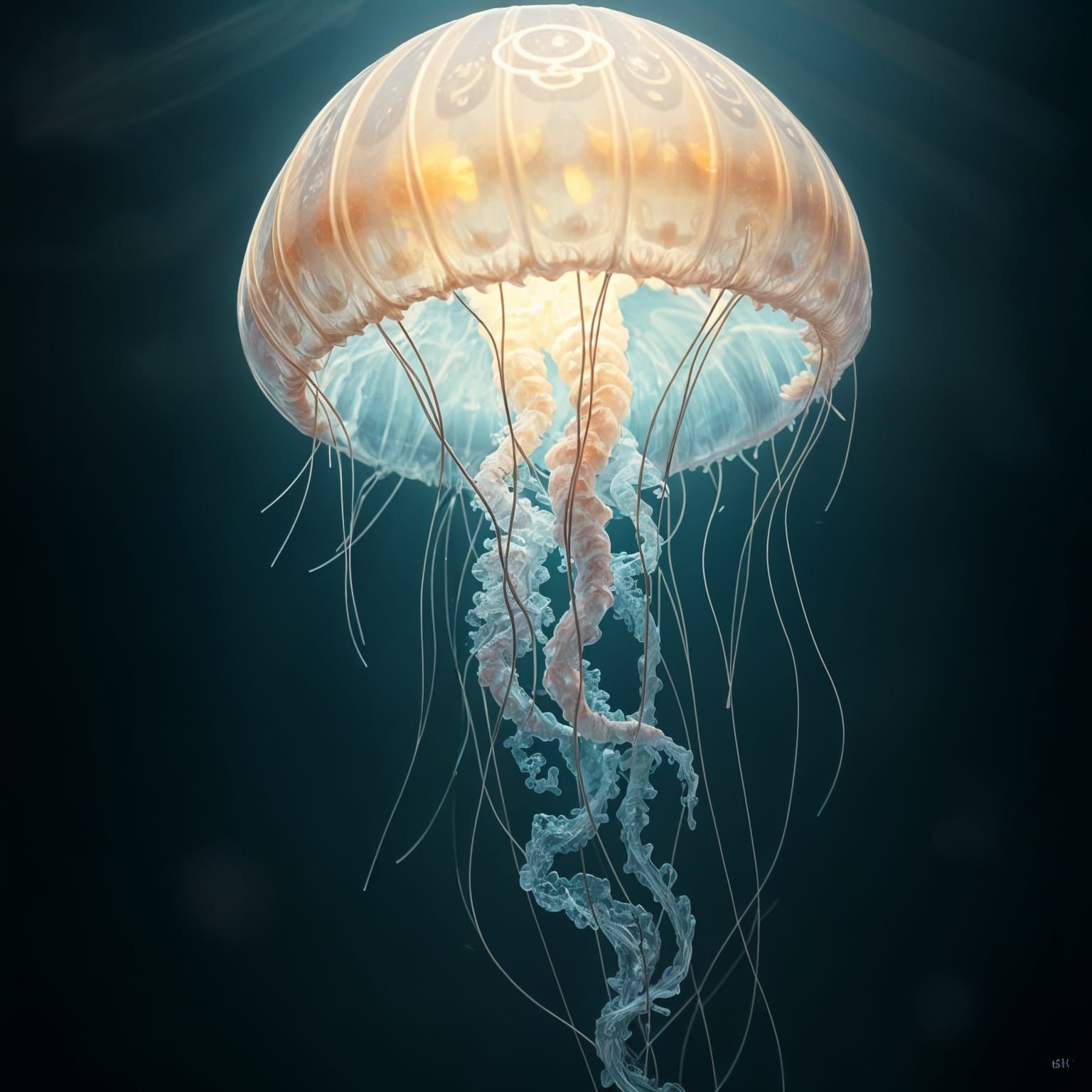 Glowing Jellyfish in Detailed Matte Painting