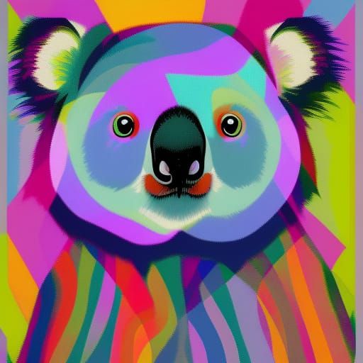 Colorful Abstract Koala Geometry Design