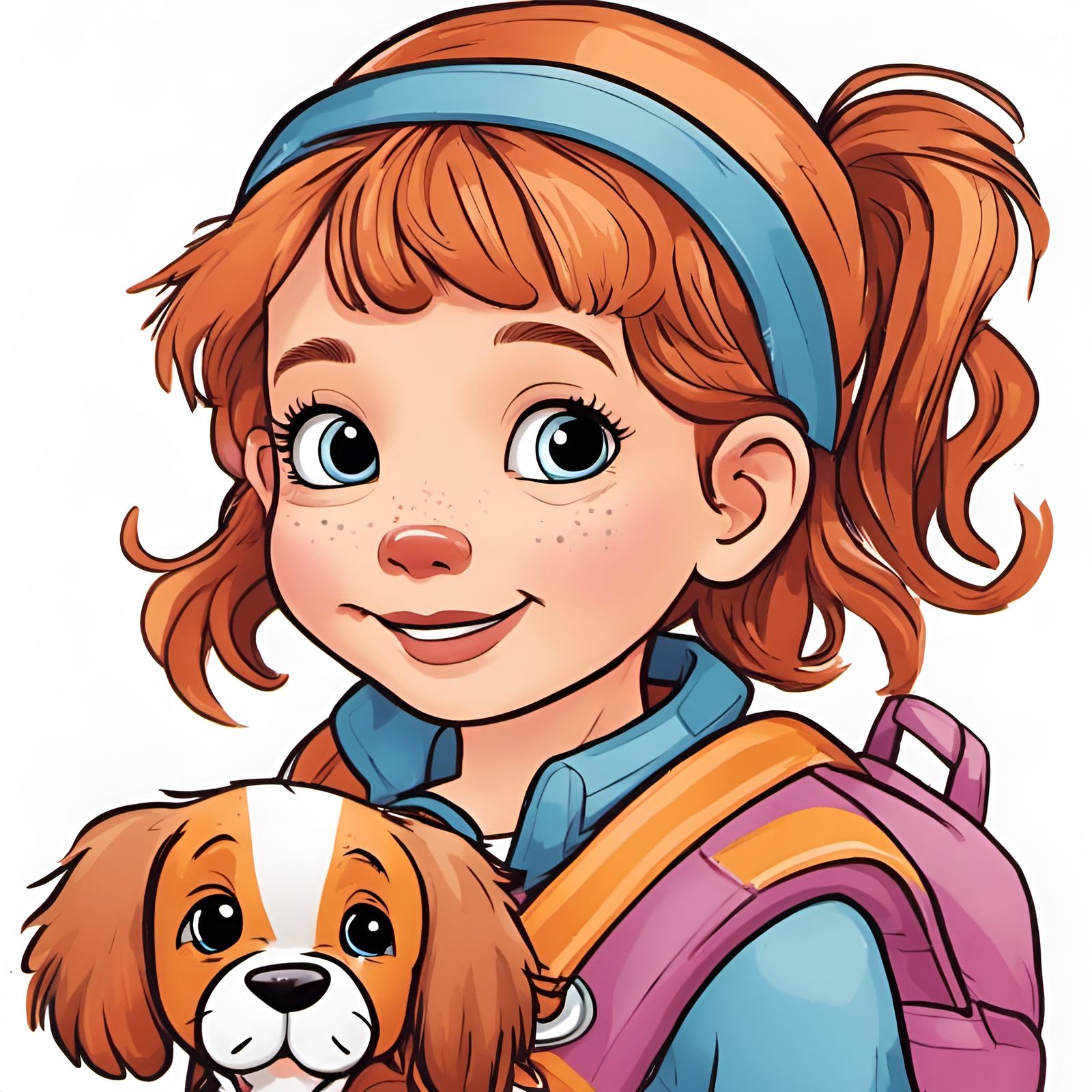 Cute Girl Holding Puppy, Inspired by Children's Characters