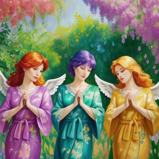 Angels in Fauvist Garden