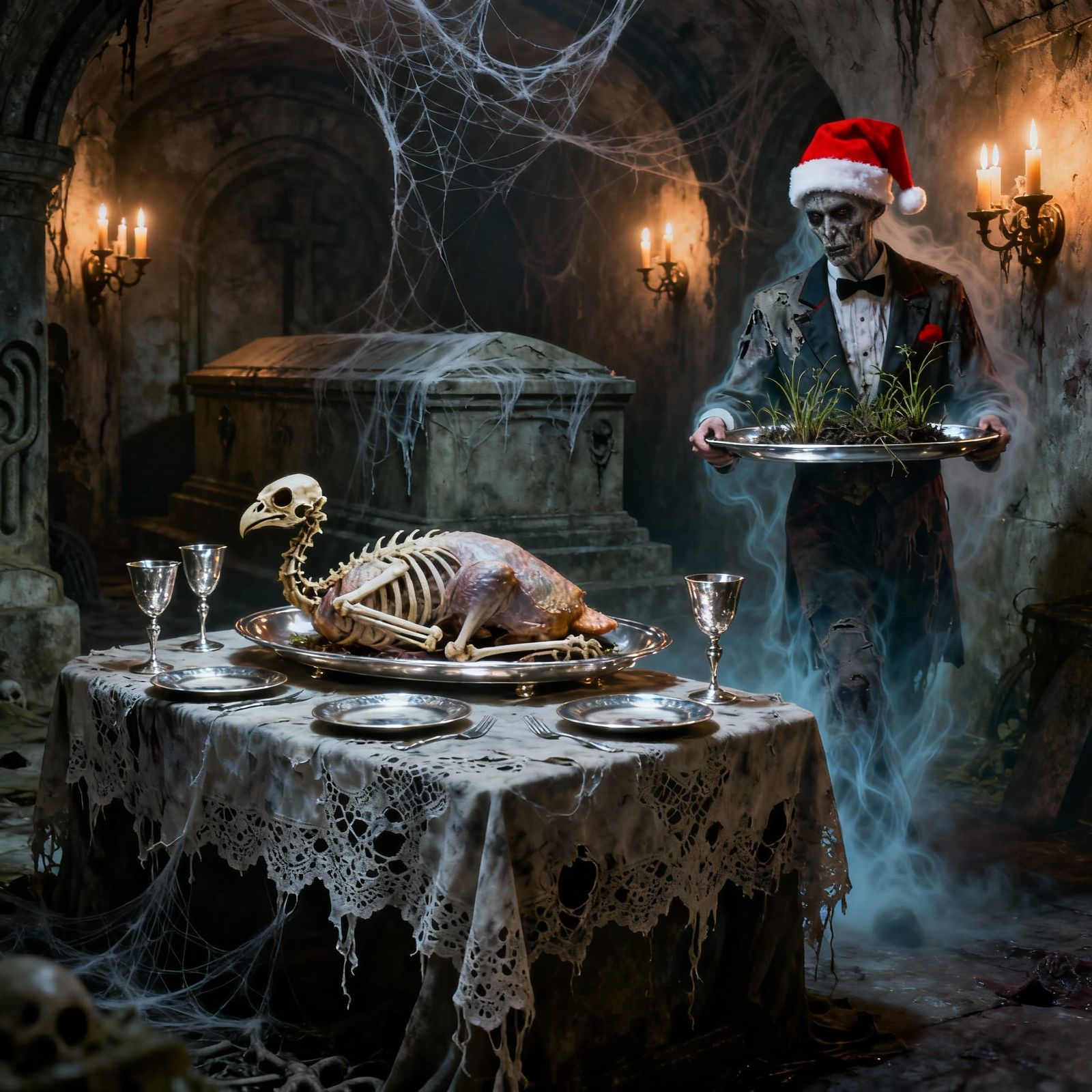 Macabre Crypt Christmas Still Life