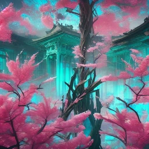 Detailed Temple of Health in Matte Painting Style