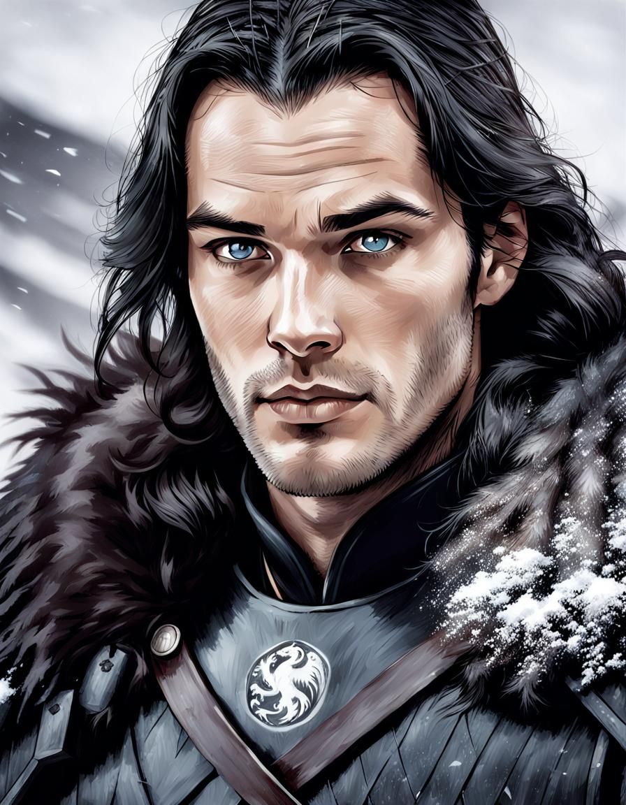 Jon Snow Portrait on The Wall
