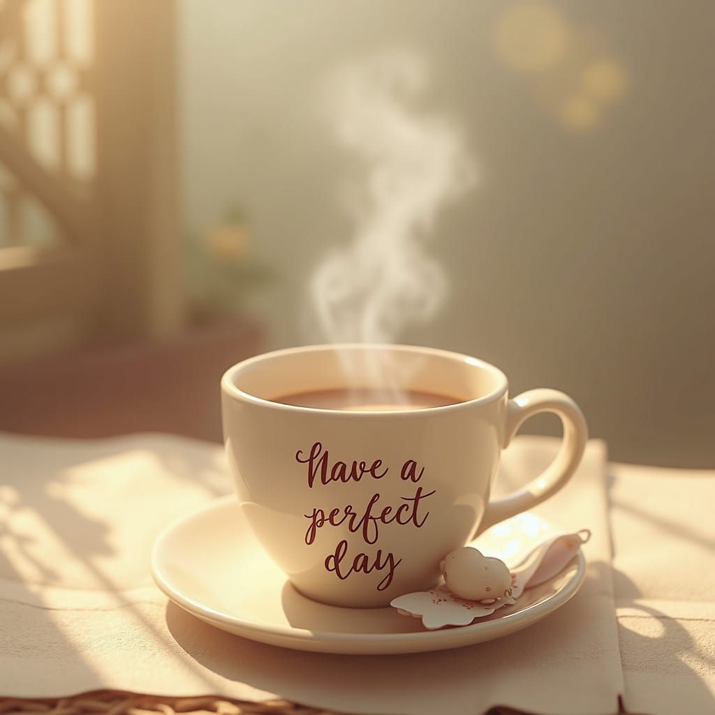 Coffee Cup Wishes in Anime-Inspired Wabi-Sabi Style