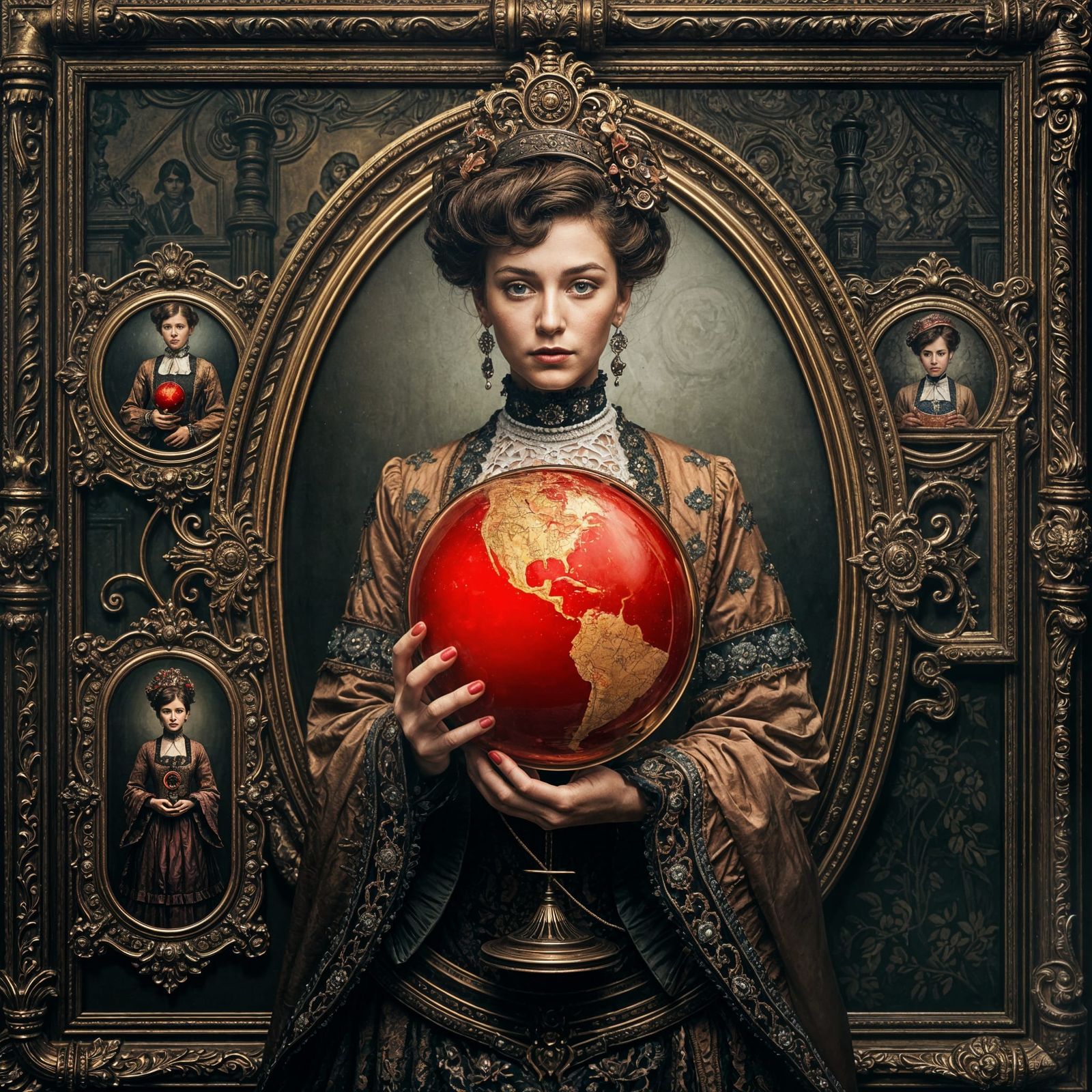 Hyperrealistic Victorian Woman with Infinite Depth