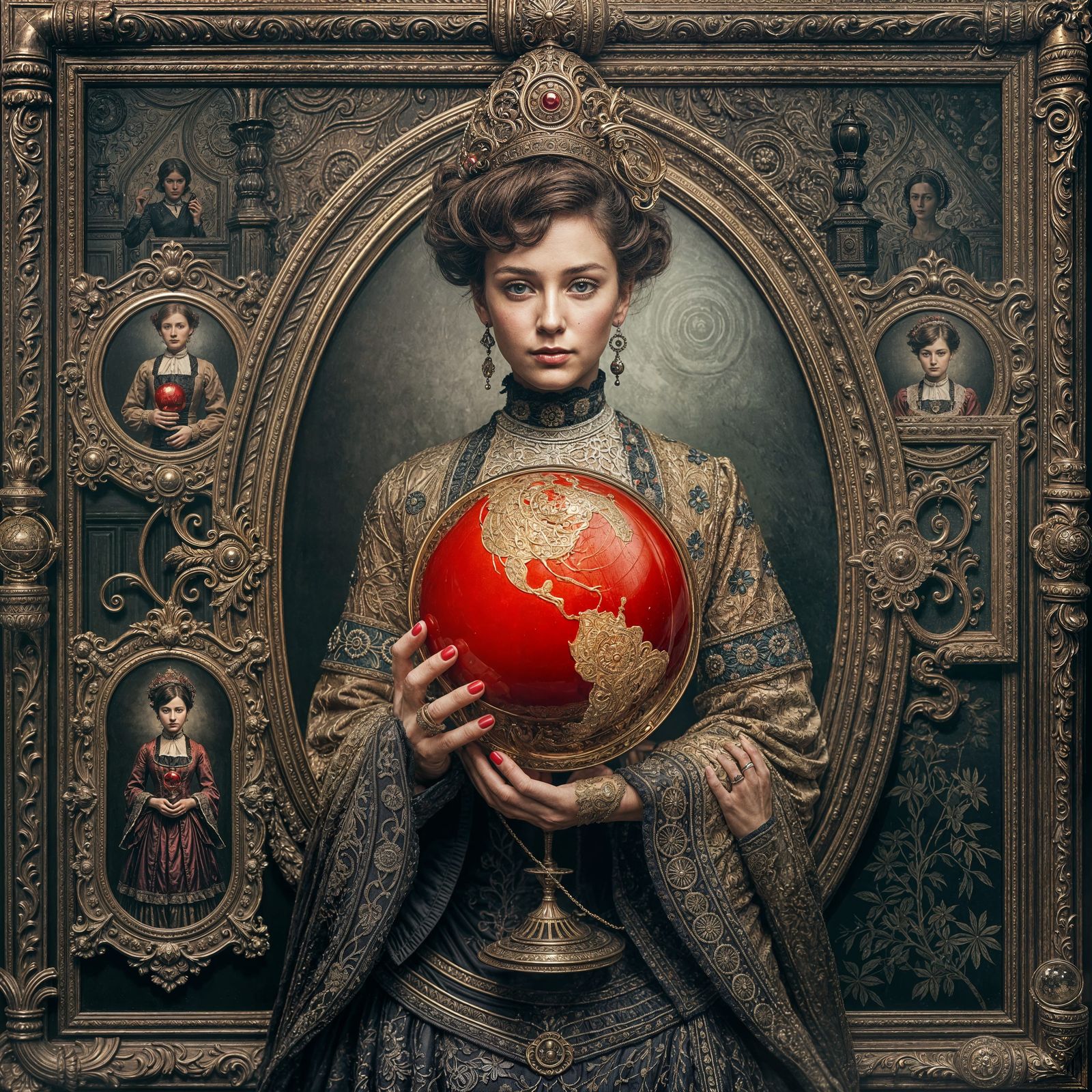 Hyperrealistic Victorian Woman with Endless Picture Depth