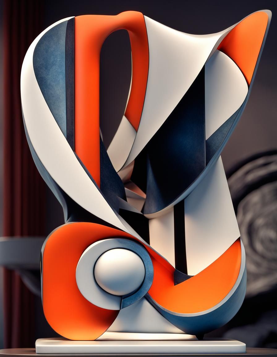 Elegant Sci-Fi Sculpture in Art Deco Style