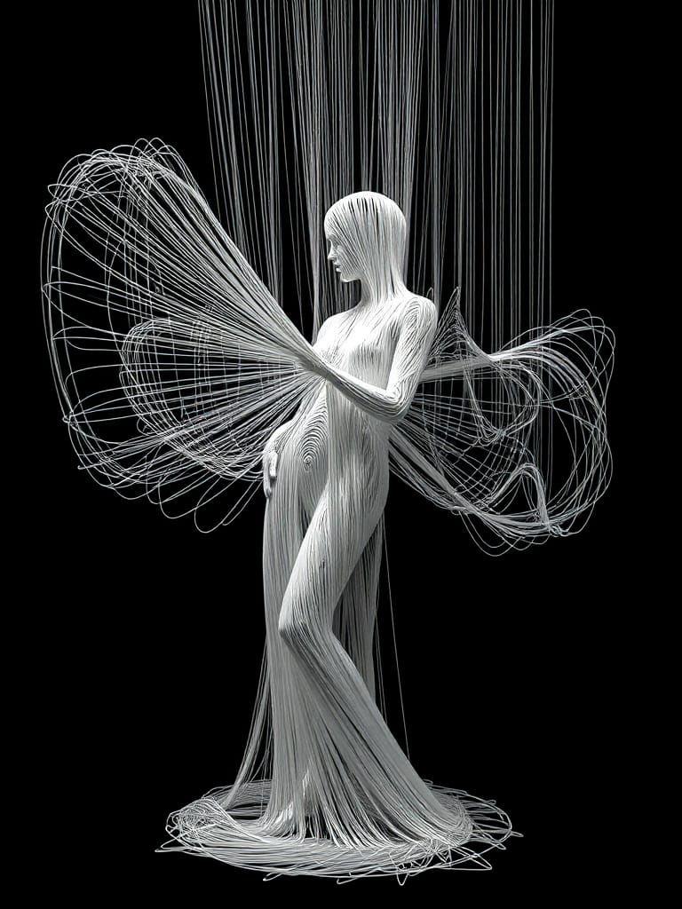 String Sculpture of a Woman